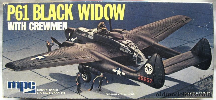 MPC 1/72 Northrop P-61 Black Widow  With Crewmen - USAAF Monnie 5th Air Force, 2-0202 plastic model kit